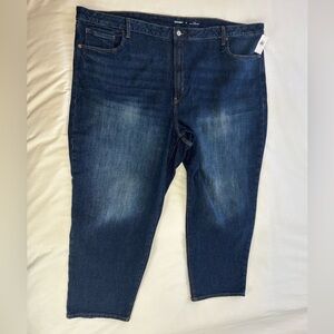 NWT Old Navy Women's Mid-Rise O.G. Straight Dark Wash Denim Jeans, Plus Size 30